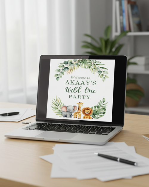Animal Theme Birthday Template Bundle