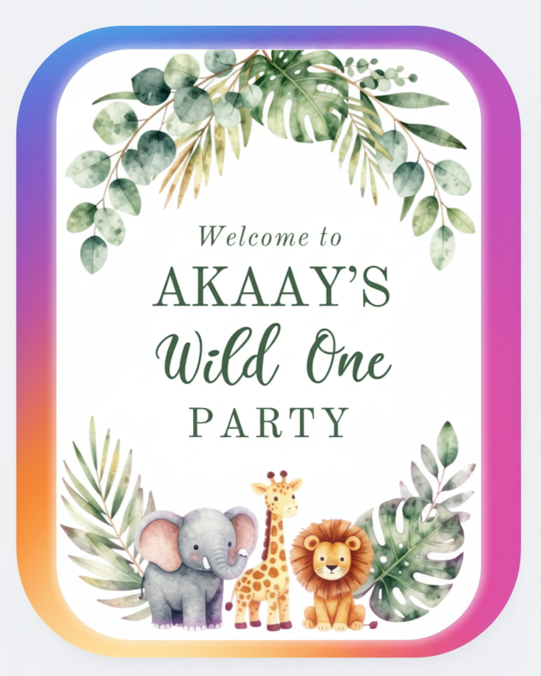 Animal Theme Birthday Template Bundle