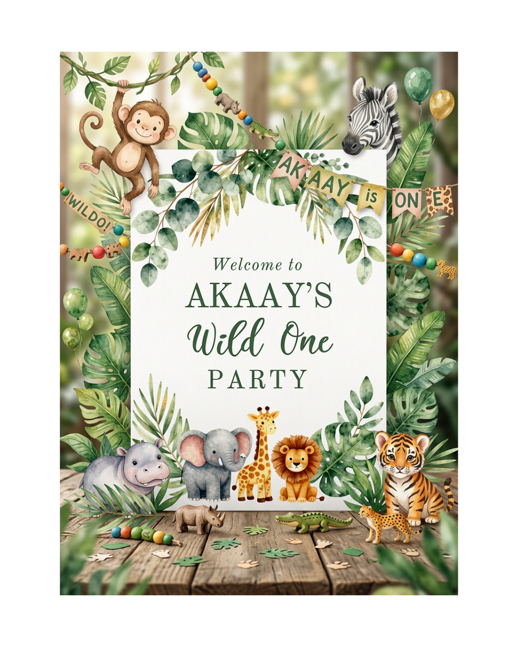 Animal Theme Birthday Template Bundle