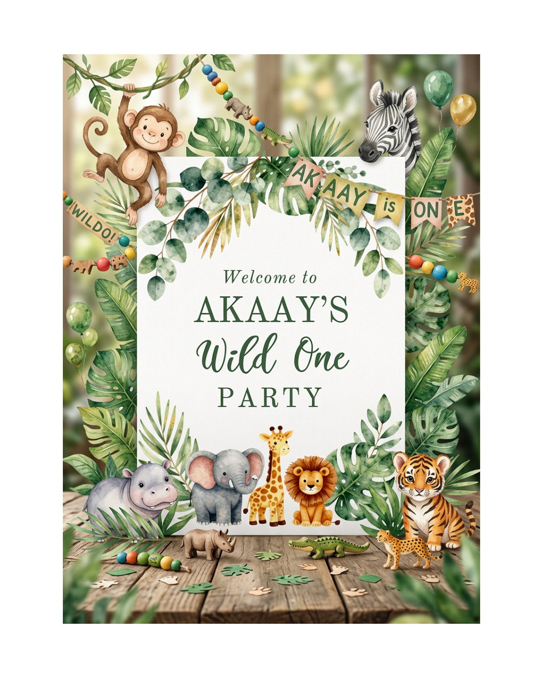 Animal Theme Birthday Template Bundle