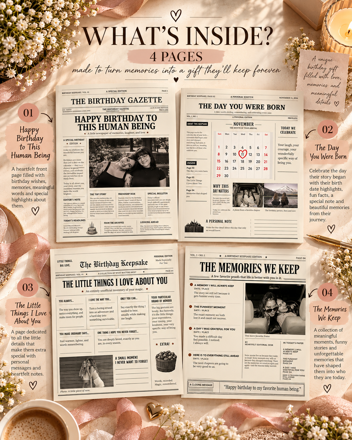 Personalized Birthday Newspaper Canva Template