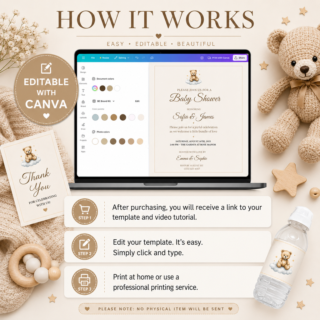 Teddy Bear Theme Baby Shower Templates