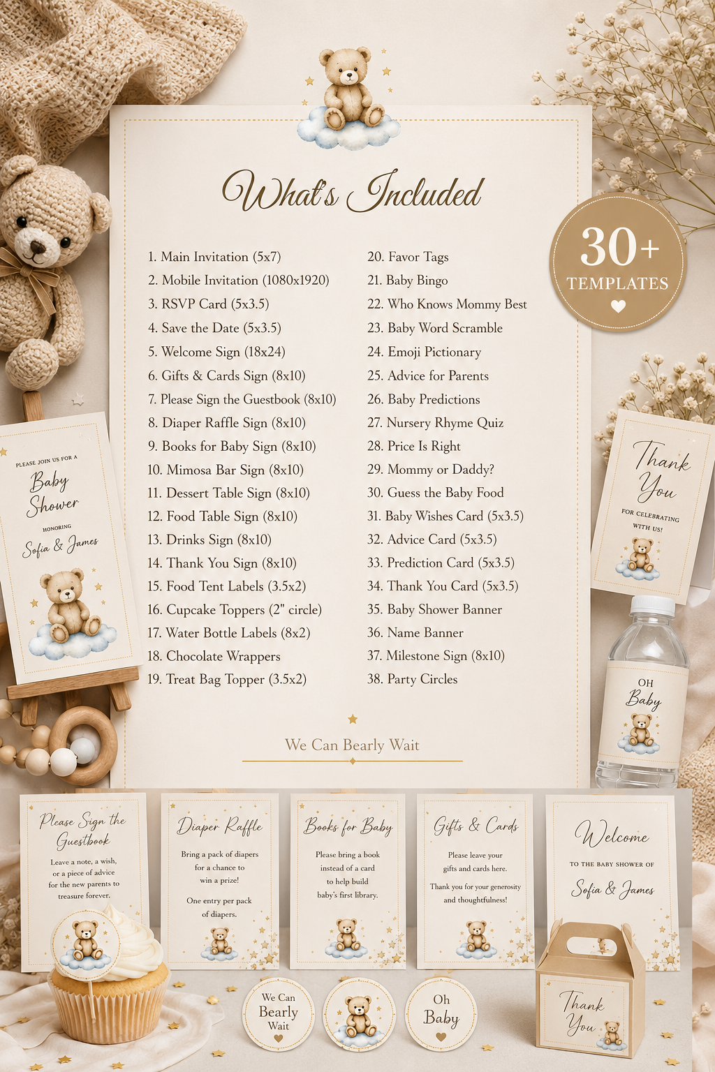 Teddy Bear Theme Baby Shower Templates