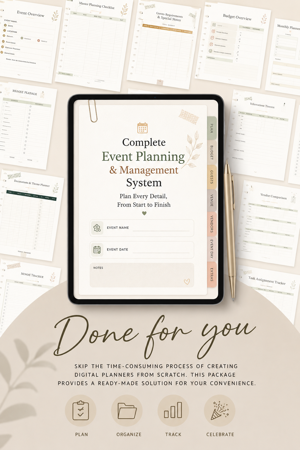 The Ultimate Event Planner & Organizer — 25 Canva Editable Templates